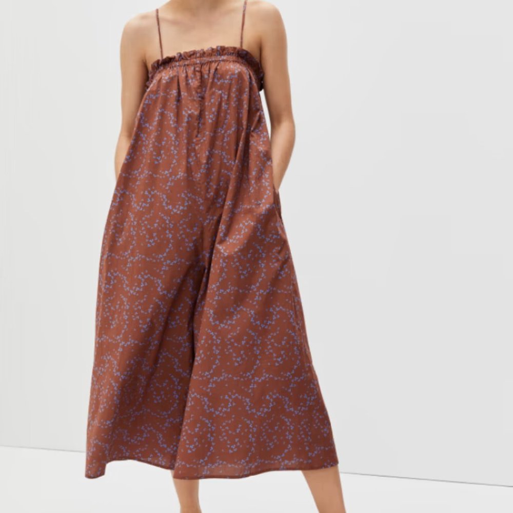 Everlane Brown Floral Jumpsuit